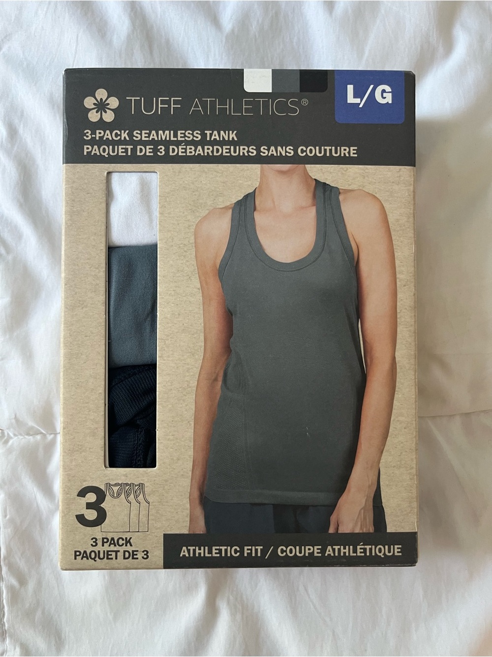 Tuff Athletics Seamless Tank 3-Pack - White, Gray, Black